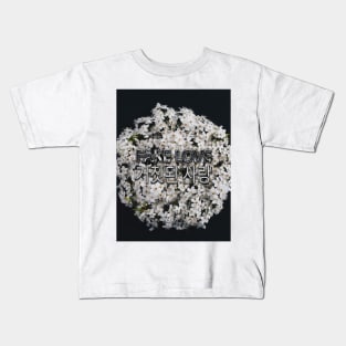 Fake Love White Floral Kids T-Shirt